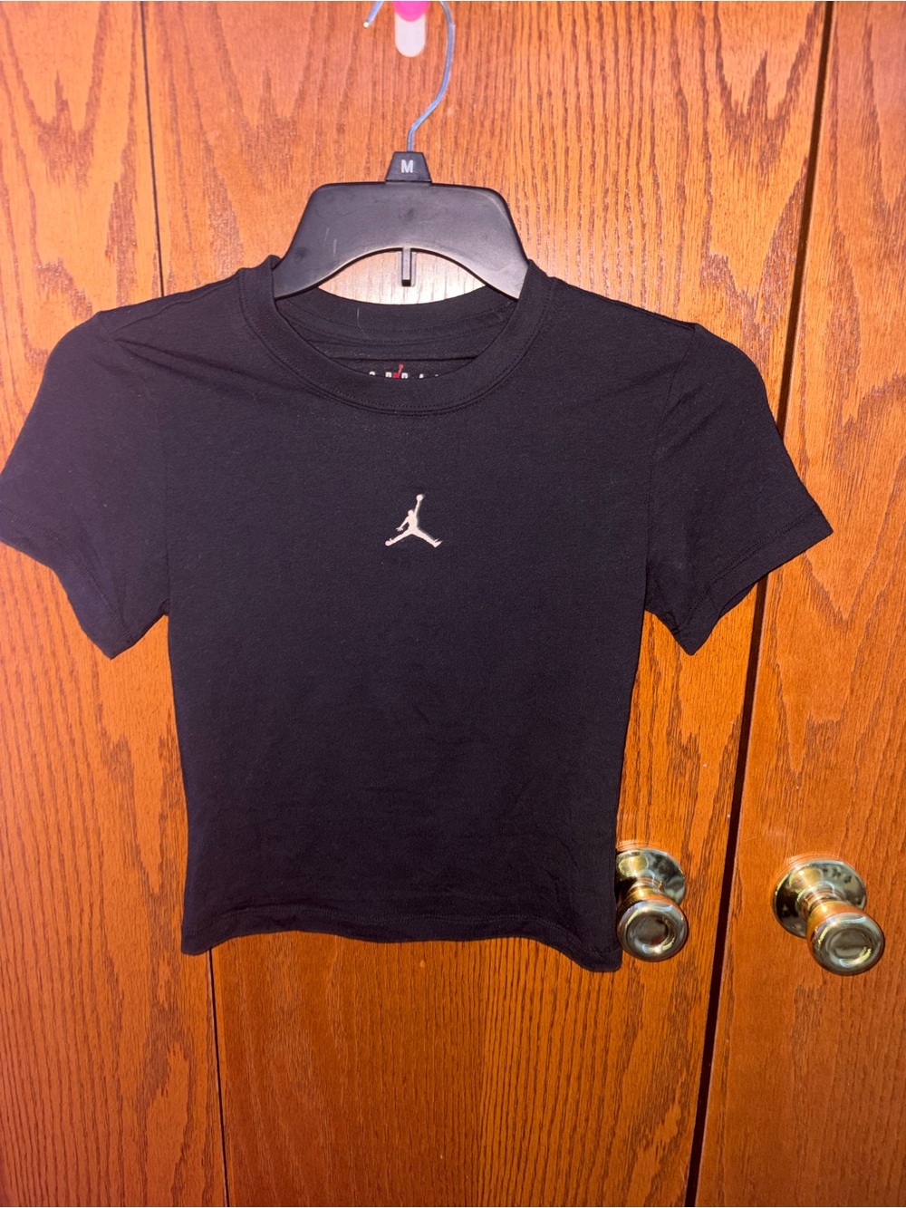 Jordan Black Short-Sleeve Crop Tee with Jumpman Logo